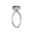 thumbnail image 2 of 1.50 CTW Black Diamond Ring 14K White Gold Flower Vintage Halo, 2 of 5