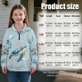 thumbnail image 2 of Xoenoiee Turtle Jellyfish Coral Print Girls Athletic Half Zip Sweatshirt, Lightweight Pullover Long Sleeve Workout Top for Running Hiking, Fall Winter Clothes, Size 9-10 Years, 2 of 7