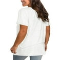 thumbnail image 2 of Womens Summer Short Sleeve V Neck T Shirts Casual Plus Size Tee, 2 of 3