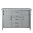 thumbnail image 2 of Bellaterra Home 800632-48DBN-LG 48 in. Double Vanity with Carrara Marble Top, Light Gray & White, 2 of 12