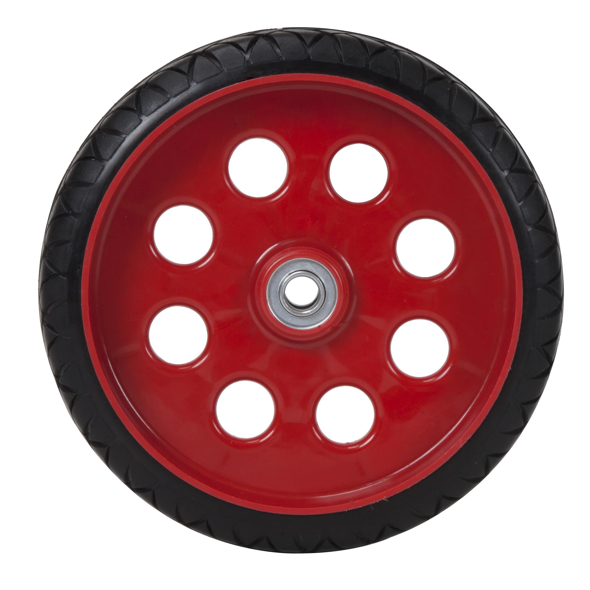 COSCO 10 Inch Low Profile Replacement Wheels for Hand Trucks, Flat-Free,  (Red, 2 Pack)