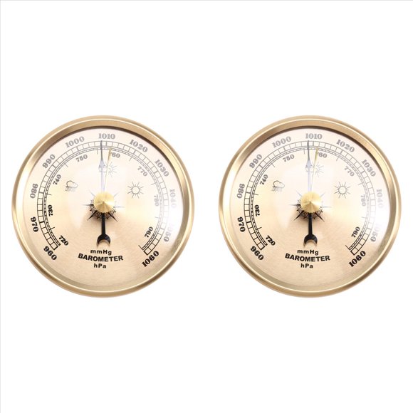 2X Barómetro Aneroide para el Hogar, Instrumento de Predicción Meteorológica, Medidor de Presión de Gas y Barómetro Atmosférico de 70 mm