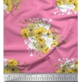 thumbnail image 1 of Soimoi Modal Satin Fabric Leaves & Wild Flower Floral Decor Fabric Printed Yard 42 Inch Wide, 1 of 3