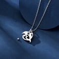 thumbnail image 4 of Personalize Dolphin Cremation Jewelry for Ashes Moon Urn Necklace Stainless Steel Memorial Lockets Keepsakes Jewelry for Ashes Pendant W/ Fill kit, 4 of 7