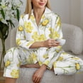 thumbnail image 6 of Pajama Sets for Women 2 Pcs, Sweet Honey Button Down Long Sleeve Sleepwear Lounge PJ Sets, 6 of 6