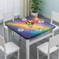 thumbnail image 3 of Colorful Galaxy Pattern Square Fitted Tablecloth with Elastic Edge,Square Table Cover,Washable Elastic Table Cover for Home Kitchen Party Decor 34"x34", 3 of 6