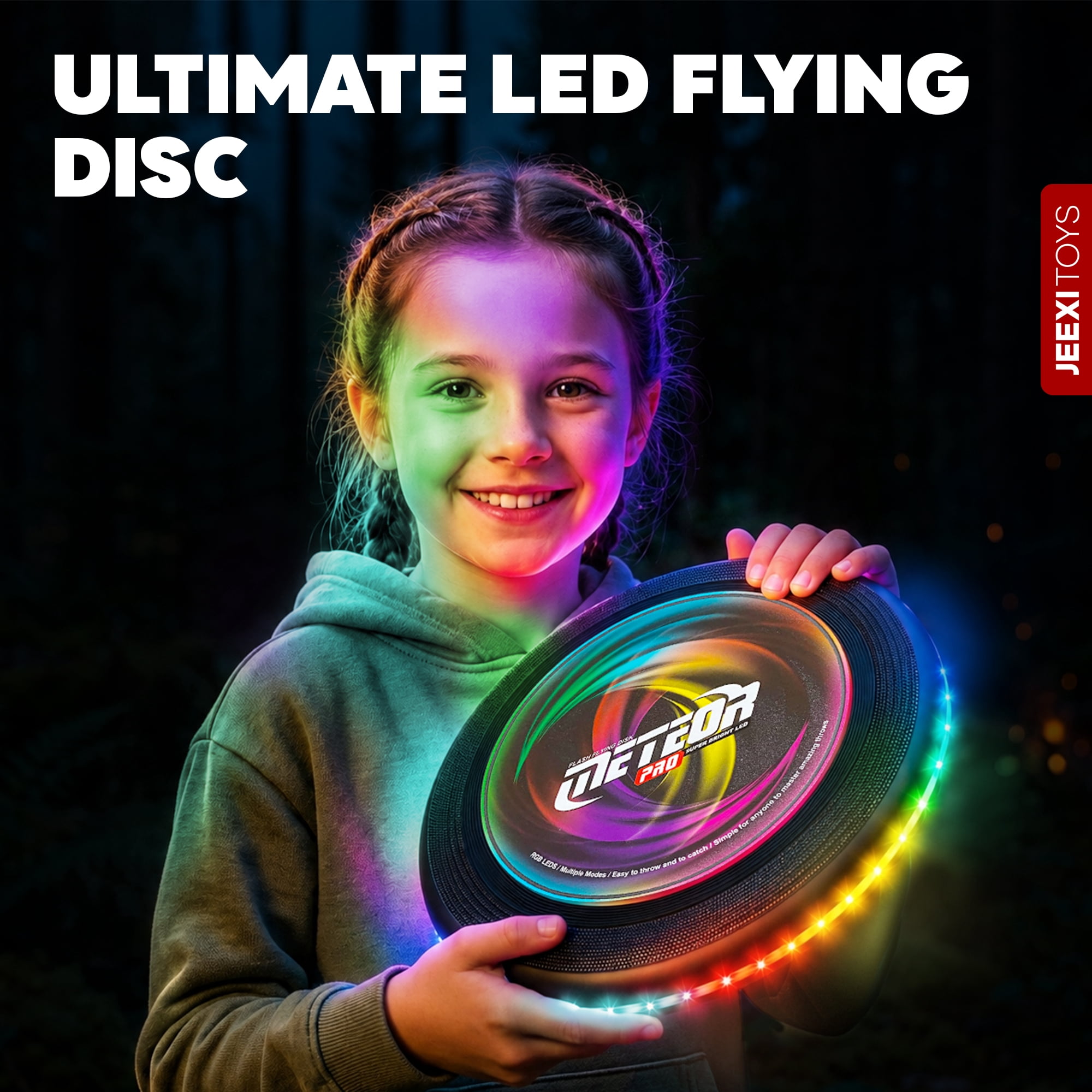 JEEXI, LED Frisbee, Glow in The Dark Flying Disc, Multicolor