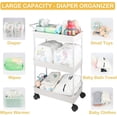 thumbnail image 6 of Baby Diaper Caddy, Plastic Movable Cart for Newborn Nursery Essentials Diaper Storage Caddy Organizer for Changing Table & Crib, Easy to Assemble, Beige, 6 of 10