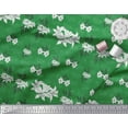 thumbnail image 2 of Soimoi Green Cotton Poplin Fabric Leaves & Azalea Floral Printed Craft Fabric by the Yard 42 Inch Wide, 2 of 3