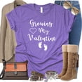 thumbnail image 3 of Growing My Valentine Valentines Day Pregnant Pregnancy Announcement Shirt (Purple, Medium), 3 of 6