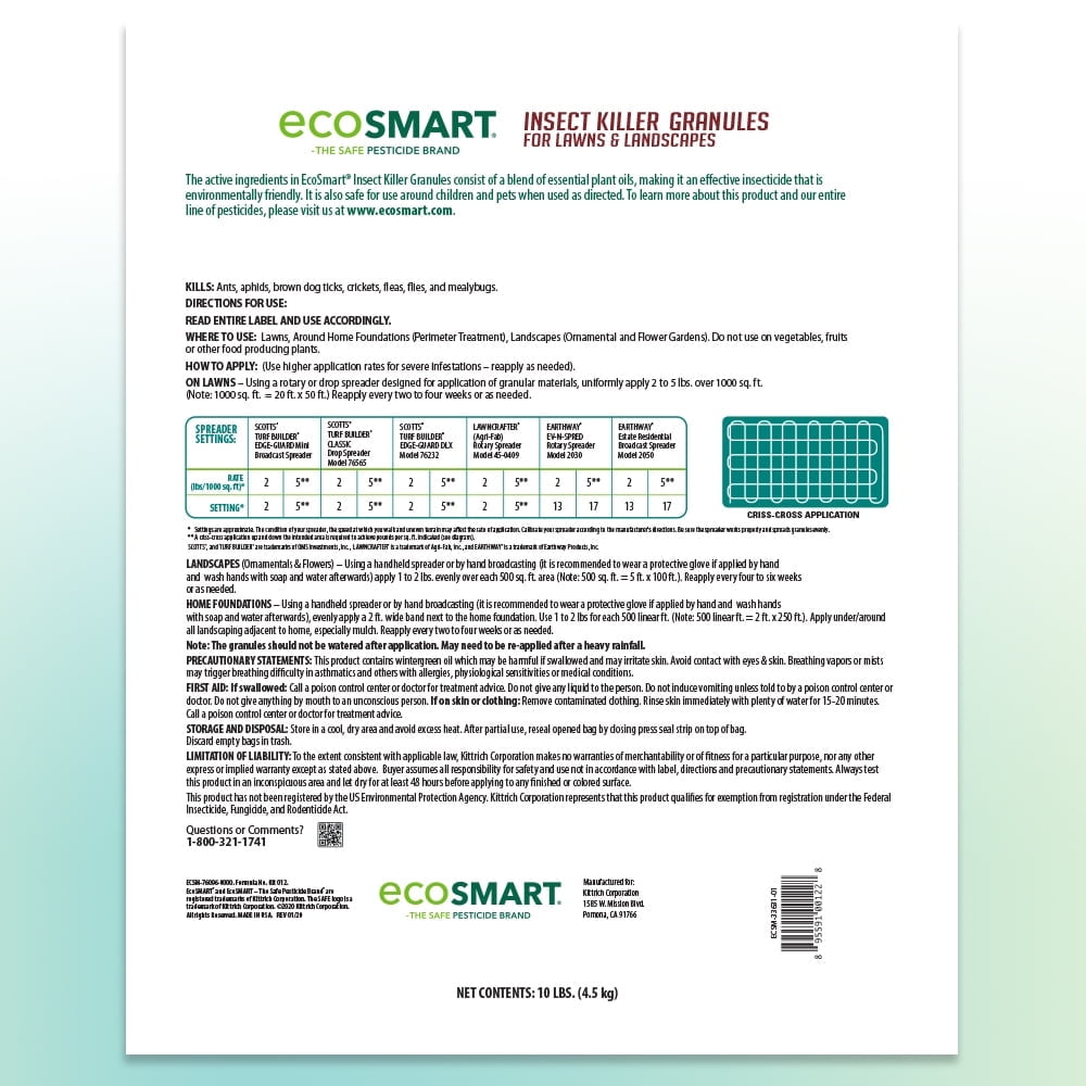 EcoSmart Insect Killer Granules, Outdoor, Child-Resistant, 10 lbs, 1 Count