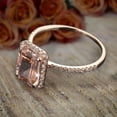 thumbnail image 3 of Unique Emerald Cut 1.50 Carat Peach Pink Morganite and Diamond Engagement Ring in 10k Rose Gold, 3 of 3