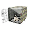 thumbnail image 5 of Geometric Dog Crate Cover, Colorful Squares Arranged in Rhombus Creative Modern Pattern, Easy to Use Pet Kennel Cover Small Dogs Puppies Kittens, 7 Sizes, Charcoal Grey Multicolor, by Ambesonne, 5 of 6