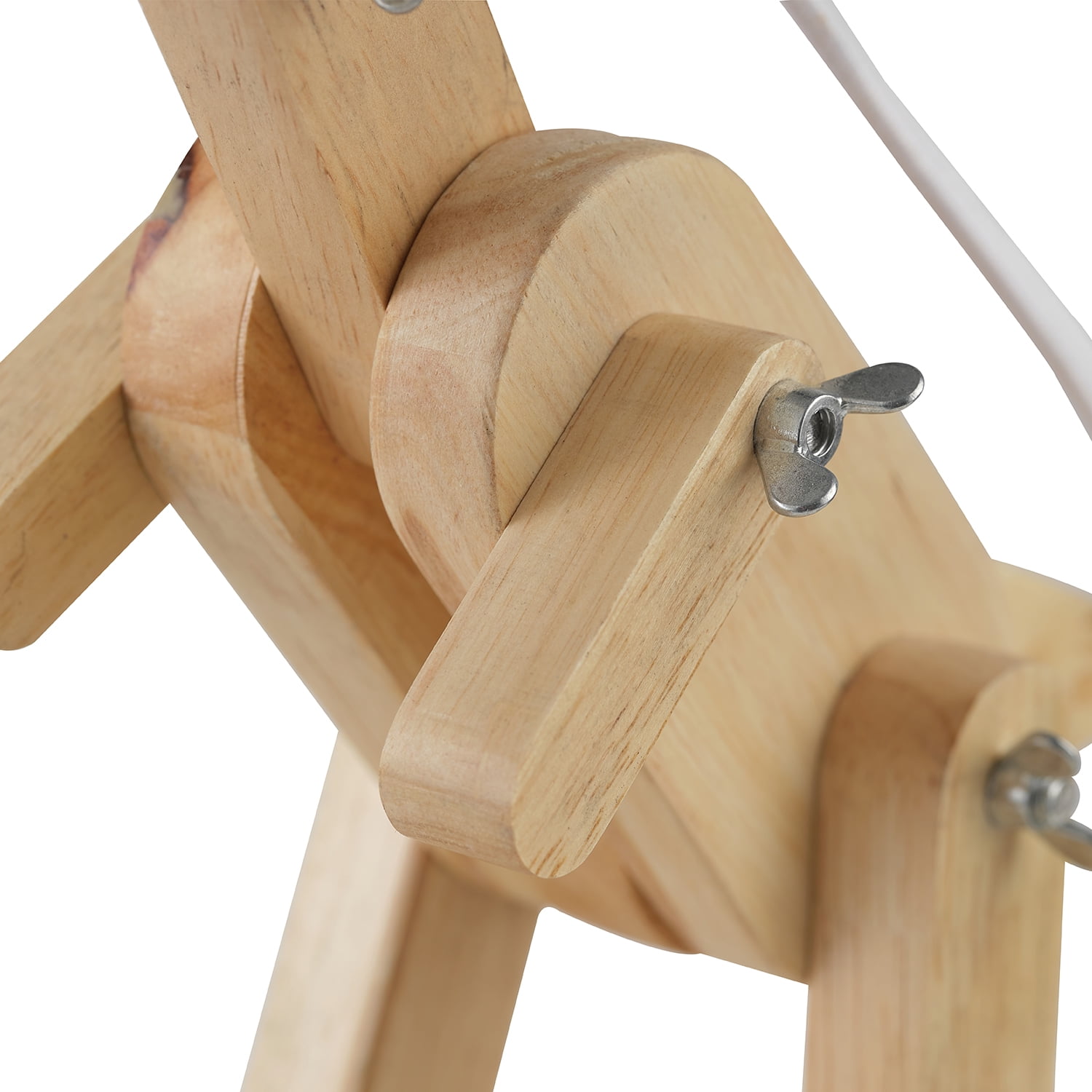 Globe Electric Terry Dinosaur 10" Wooden Desk Lamp, White Shade, In-Line On/Off Rocker Switch