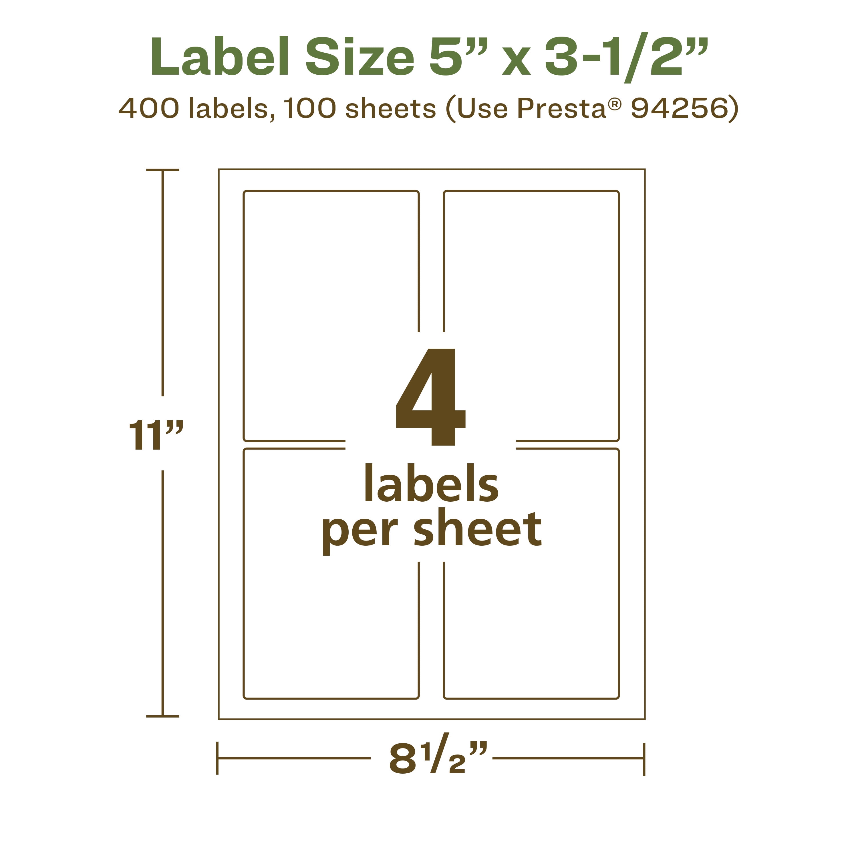 Avery EcoFriendly Rectangle Labels, 5" x 3-1/2", 400ct