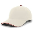 thumbnail image 2 of Pacific Headwear Brushed Twill Cap With Sandwich Bill 121C Khaki/Red Os, 2 of 2
