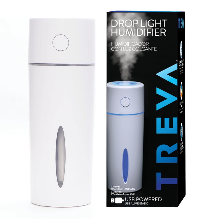 Treva Drop Light Cool Mist Travel USB Ultrasonic Humidifier, 150