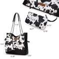 thumbnail image 3 of Wrangler Tote Bag for Women 2PCS Purses and Handbags Drawstring Shoulder Bag with Chain Straps, Cow-Black, 3 of 7