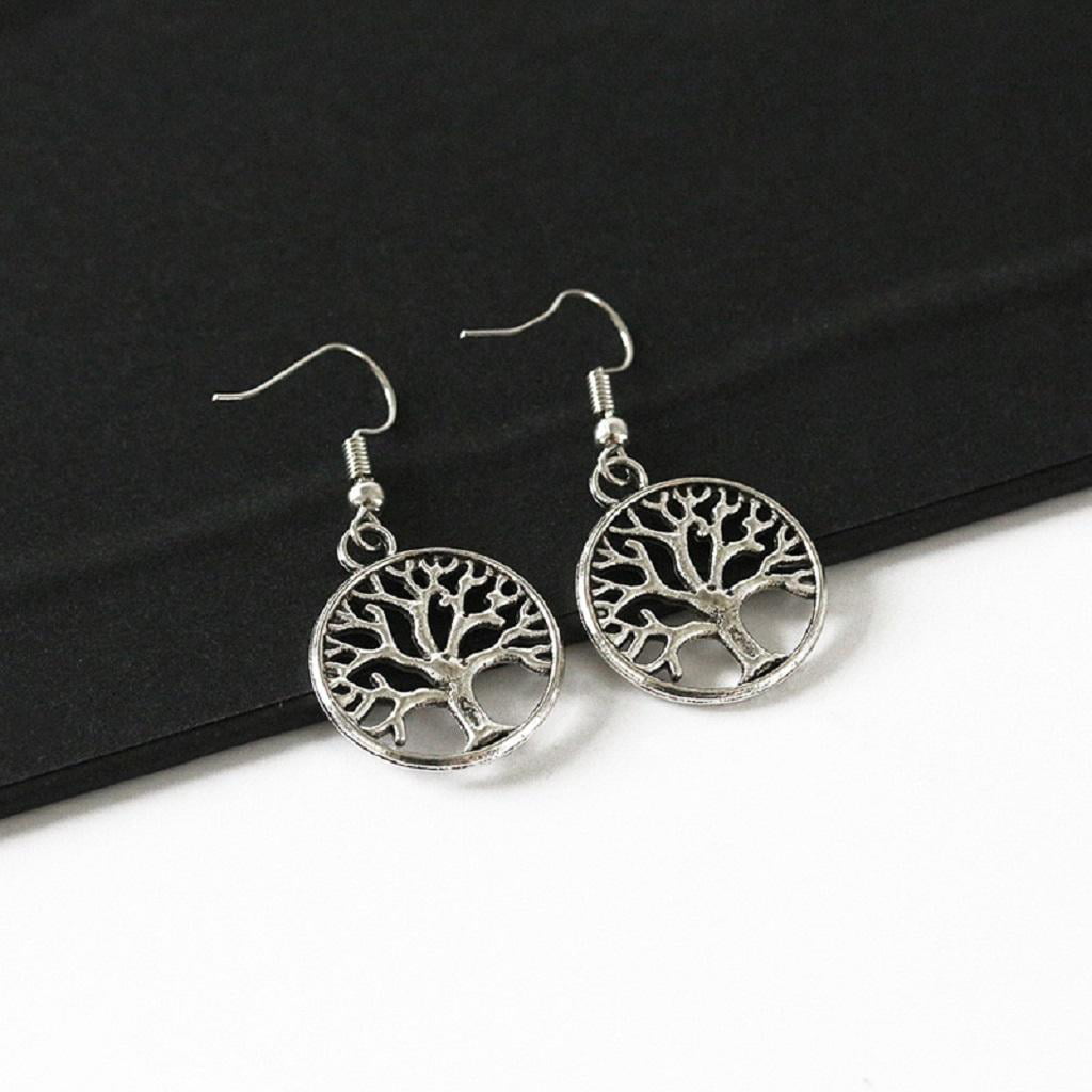 10 x Wholesale Lot Vintage Silver Celtic Tree Of Life Earrings Sterling Hooks 