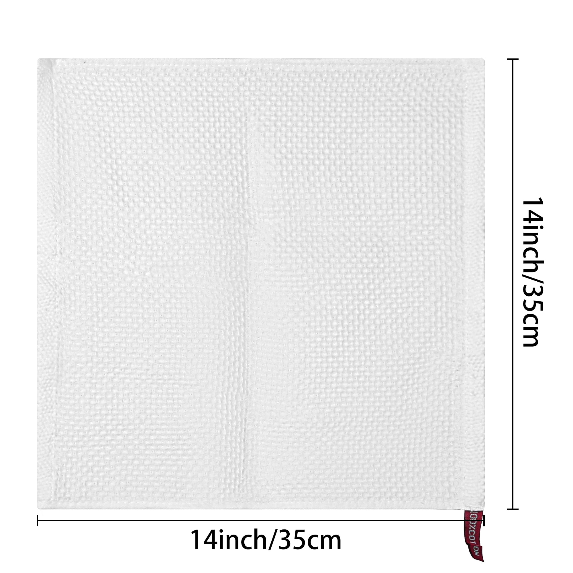 Unique Bargains 12 Pcs Cotton Absorbent Double-Sided Waffle Weave Kitchen Dish Towels White/Beige 12 Pack
