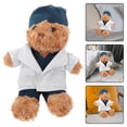 thumbnail image 2 of Muñeco de oso de peluche con disfraz de médico, oso suave, animal de peluche, estatua de oso médico de peluche, oso médico de peluche, decoración de muñeco de peluche, oso médico, 2 of 7
