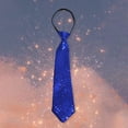 thumbnail image 2 of HXWCHs Men's Adjustable Sequin Necktie for Stage Dance Performance and Casual Wear Blue One Size, 2 of 4