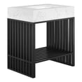 thumbnail image 1 of Pemberly Row Meuble-Lavabo de Salle de Bain Moderne en Métal de 30 Pouces Blanc/noir, 1 of 4