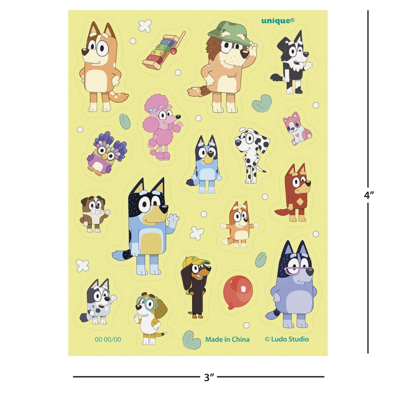 Bluey Favor Pack, 48ct, 6 favors, 8 each