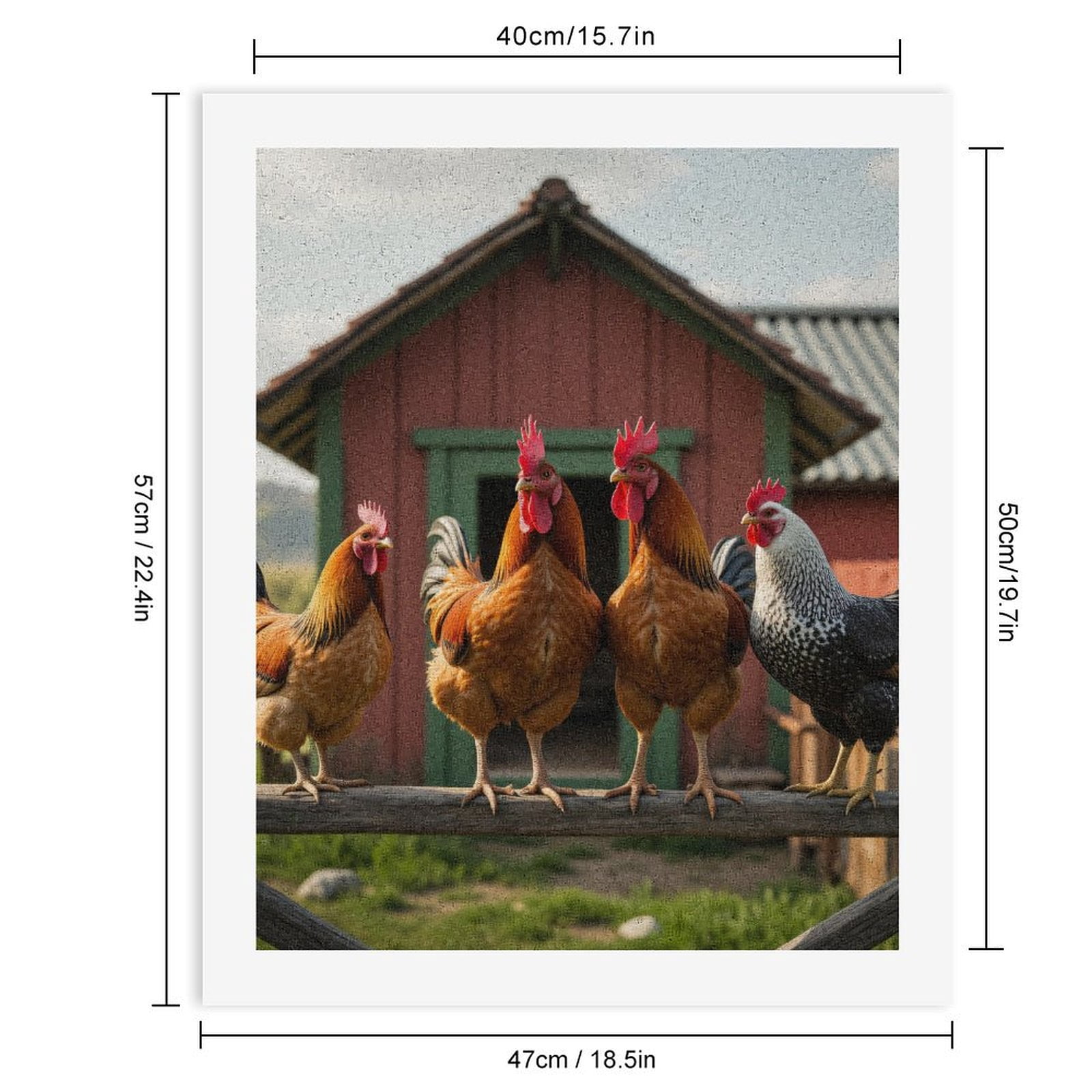 Paint by Numbers Kit for Adults, Chickens On Farm Fence Paint by Numbers, Easy Paint by Numbers Kit for Adults Beginner, DIY Adult Paint by Number Kits on Canvas, Home Decor