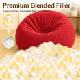 thumbnail image 3 of ROFIEJOX 31.5" Soft Fluffy Bean Bag Chair for Kids, Chenille Puffy Floor Lounge Seat for Bedroom, Playroom, Reading and Gaming, Red, 3 of 8