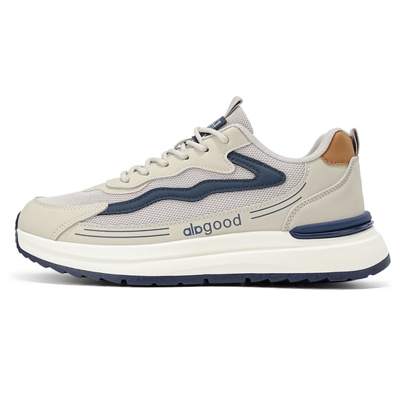 Men's Lace-Up Mesh Spliced Platform Athletic Casual Shoes