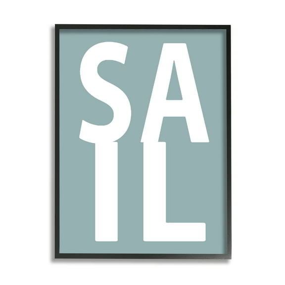 Stupell Sail Summer Boating Turquoise Landscape Painting Black Framed Art Print Wall Art