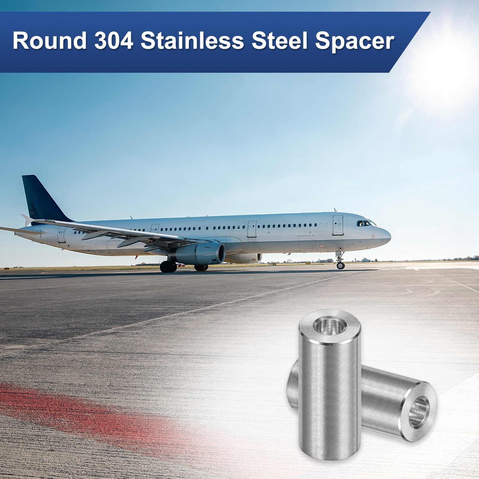 Uxcell 12PCS M6 304 Stainless Steel Spacers 6mm ID x 14mm OD x 30mm L Round  Metal Spacer for Screws Bolts