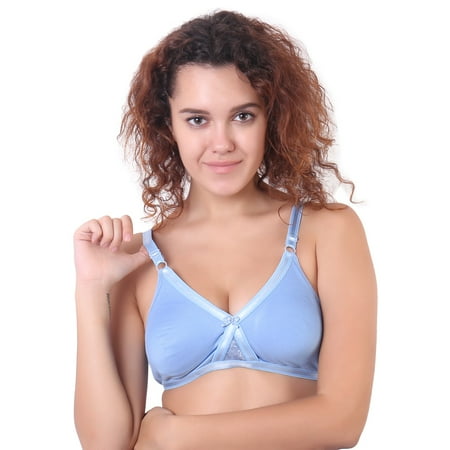 

Women s Full Coverage Non Padded Semaless T-Shirt Bra Comfortable Push Lingerie B C and D Cup Bra Sky Blue