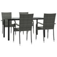 thumbnail image 3 of vidaXL Patio Dining Set Outdoor Dining Set Table and Chair Set for Garden, 3 of 9