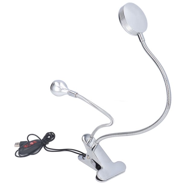 Lámpara De Escritorio Con Clip, Lámpara De Lectura Ajustable Con Cuello De Cisne De 10 Engranajes Para Dormitorio ANGGREK AGX3165