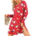 thumbnail image 3 of Avidlove Women's Long Sleeve Nightgowns Sexy Lace V Neck Nightshirt Soft Nightdress Side Slit Sleepwear, 3 of 4