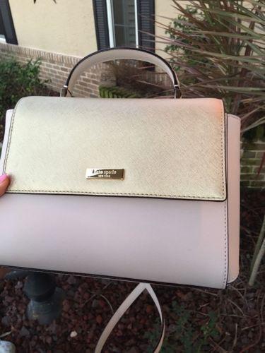 NWT Kate Spade Paterson Court Brynlee Pebble Beige Gold Satchel Crossbody Bag