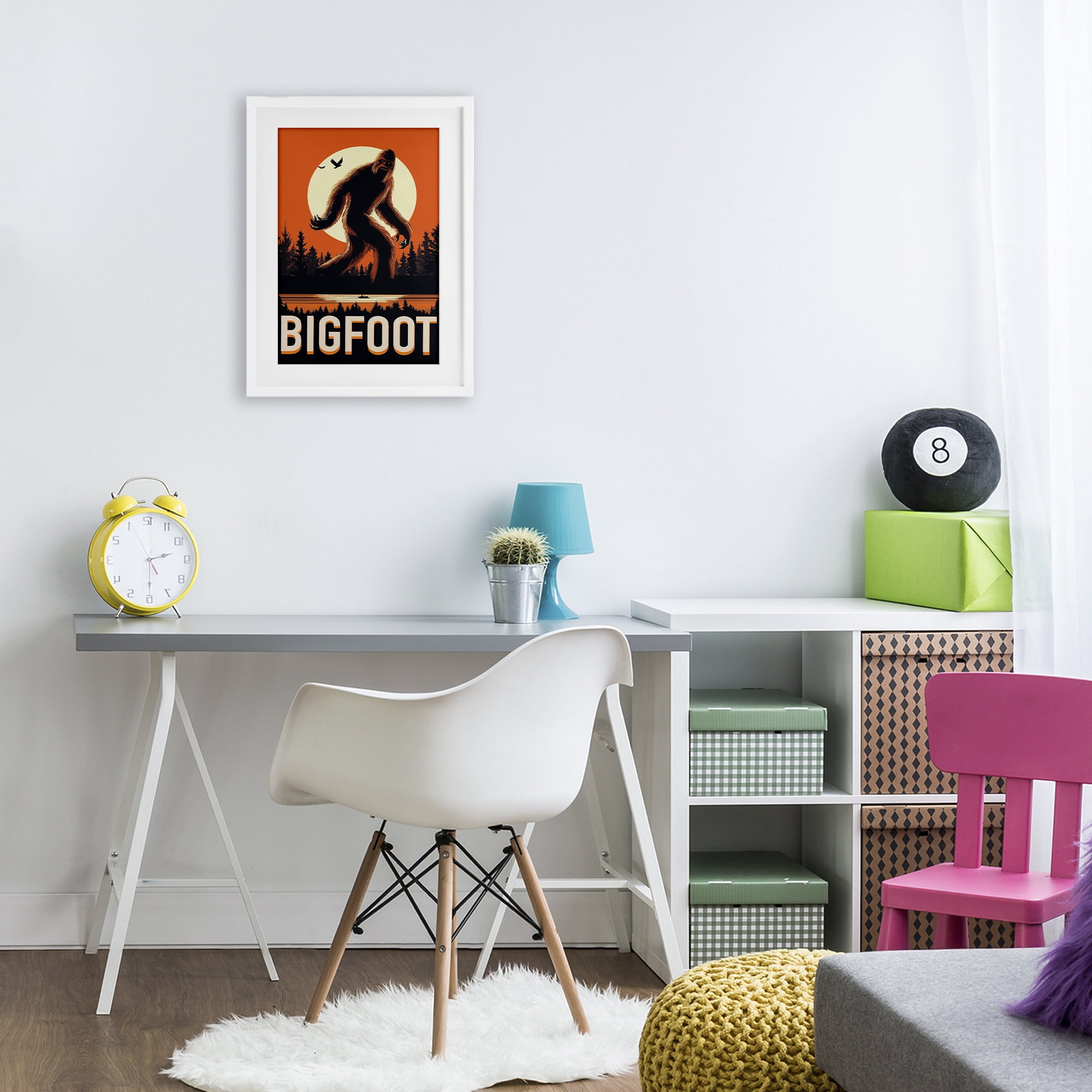 Stupell Industries Mythical Creature Lake Front White Framed Print Under Glass, design by Omar Escalante