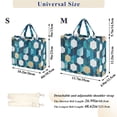 thumbnail image 2 of FORMRS Womens Corduroy Tote Bag Crossbody Shoulder Handbag with Pocket, Blue White Geometric Patterns, 2 of 7