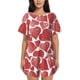 thumbnail image 1 of Fotbe Hearts Conjunto de Pijama Estampado para Mujer, 2 Piezas, Ropa de Dormir con Camiseta de Manga Corta y Shorts Suaves-Medium, 1 of 6