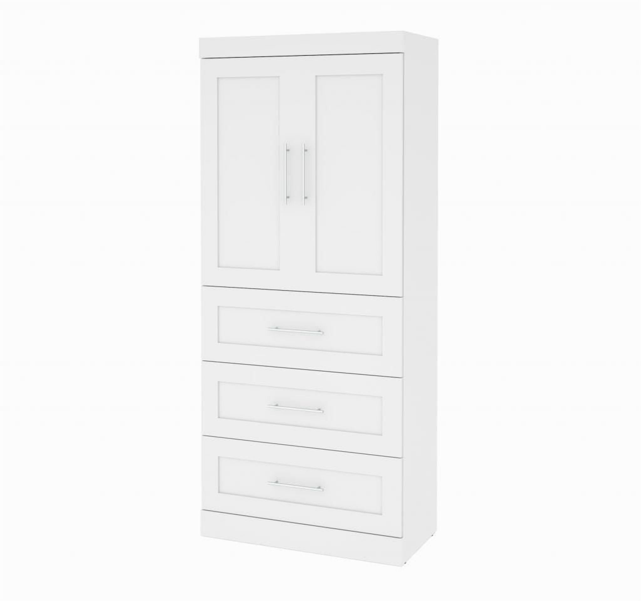 Pur by Bestar 36" Storage Unit with 3-drawer Set And Doors