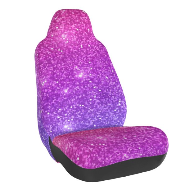 Fotbe Purple Glitter Funda para Asiento de Auto con Estampado – Impermeable y Antisudor – Ajuste Universal, Lavable a Máquina, Antideslizante (1 Pieza)