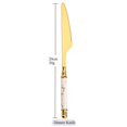 thumbnail image 1 of Drmfiy-Juego de vajilla de Oro Verde de 1 piezas, cuchillo con mango de cerámica de imitación, tenedor, cuchara de café, vajilla de acero inoxidable, juego de cubiertos Fivean unisex, 1 of 2