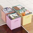 thumbnail image 2 of Cajas de Almacenamiento Plegables de Tela, Cubos de Almacenamiento 28 cm, Juguetero Organizador Infantil para Niños, Cajas Organizadoras Contenedores para Clósets, Cajas para Ropa, Juego de 8, 2 of 8