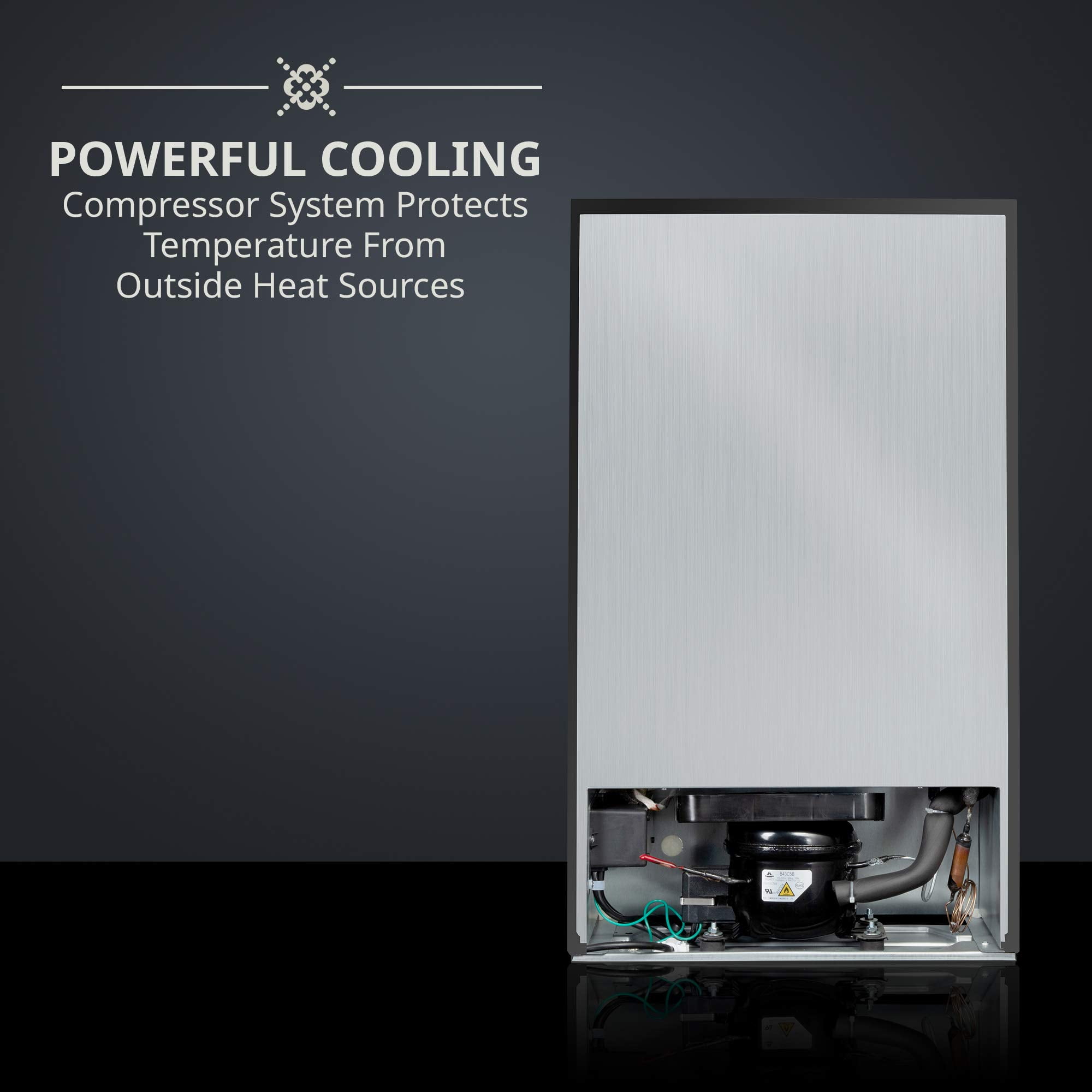 IVATION 28-Bottle Compressor Wine Cooler Refrigerator with Lock, Silver