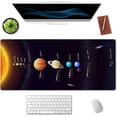 thumbnail image 3 of Extended Gaming Mouse Pad XXL ArtSo Large Keyboard Mat Long Mousepad Desk Decor Writing Pad Non Slip Rubber Base Stitched Edges for Work, 35.5" x 15.7", Solar System with Scientific Information, 3 of 6