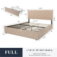 thumbnail image 5 of Allewie Upholstered Full Size Platform Bed Frame with 4 Storage Drawers and Headboard, Diamond Stitched Button Tufted, Beige, 5 of 6