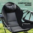 thumbnail image 6 of XgoodX Double Hammock Camping Chair, Folding Rocking Swing Chair with Adjustable Backrest, Cup Holder, Headrest, and Padded Seat, Portable Outdoor Chair for Lawn, Backyard, Travel, or Concerts,Black, 6 of 10