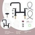 thumbnail image 2 of WOWOW Double Handle Bridge Faucet with Kitchen Sink Hole Cover, 2 of 6